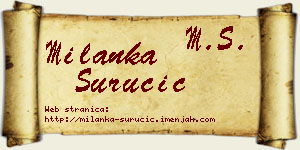 Milanka Suručić vizit kartica